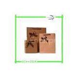 Customize Natural Kraft Paper Bags With Bow , Retail Paper Shopping Bags