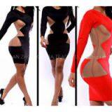 SHEER PANEL BODYCON DRESS