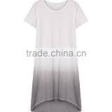 2016 Latest Model Fashion Printed Summer Two Tone Gradiente Longline Cotton Dress Wholesale thumbnail-5