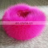 Hot pink whole fox skin fur neck collar Autumn/Winter girl lady fur collar