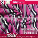 Winfar Textile Good Dyeing Ring Spun Rayon Yarn Dyed Stripe Viscose Knit Fabric thumbnail-1