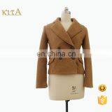 Women Soft High Quality Winter Double Breasted Wool Jacket thumbnail-1