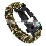 Emergency Rope Buckle Kits Men's Survival Bracelets Rescue Cord Parachute Cord Wristbands thumbnail-3