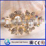 Flower Brooch Brooch Bouquet of Pink Pearl Beads Crystal Flowers Bouquets of Pearl thumbnail-1