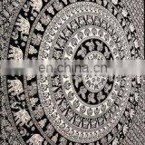 Twin and Queen Size Mandala White and Black Elephant Print Tapestry Wall Hanging Cheap China Usa Product thumbnail-1