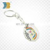 Wholesales Cheap Custom Soft Enamel Round Metal Trolley Coin Keychain