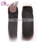 Brazilian Hair Free Part Middle Part Three Parts Silk Straight Silk Base Closure With Baby Hair