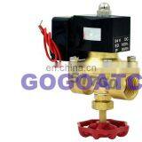 2 Way Air Gas Copper Solenoid Valve With Manual Emergency Switch G1/2 3/4" Inch Plastic Energy Saving Coil Full Brass Valve N.C thumbnail-4