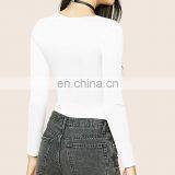 2020 New Arrival Ladies Crewneck Long Sleeve Purple Plain Shirt Bodysuit Leotard for Women thumbnail-6