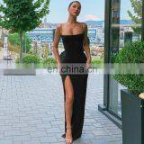 Women's Sling Neck Slim Backless Sexy Hot Sale New Split Dress thumbnail-4