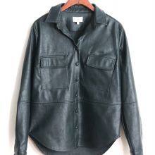 HOT SALE 2021 NEW FASHION LADIES'FAUX LEATHER PU SHIRT JACKET thumbnail-1