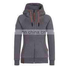 Wholesale Custom Women's Spring and Autumn Long Sleeve Zipper Cardigan Jacket Plus Size Casual Hooded Jacket Large Clothes thumbnail-5