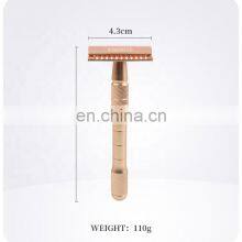 Custom Luxury Eco Friendly Zero Waste Reusable Double Edge Shaving Gold Extension Handle Safety Razor thumbnail-2