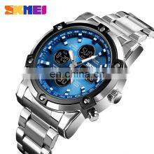 SKMEI 1389 Stainless Steel Quartz Watch Men 50M Waterproof Dual Time Zone China Watch thumbnail-2