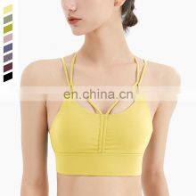 Sexy Beauty Back Sports Bra Female Fitness Running Vest Shockproof Bra Cross Spaghetti Straps Lulu Yoga Clothes thumbnail-2