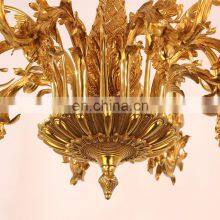 European Candle Light Living Room Brass Pendant Light Home Custom Made Large Chandelier thumbnail-3
