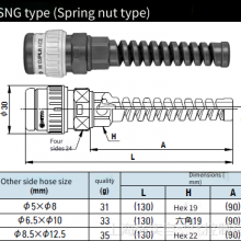 Japanese Nitto Quick Connector Female Connector, Polyurethane Air Pipe Connector With Kink Protection Ring ha - 65sng thumbnail-3