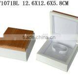 White and Natural Wooden Painted Men Watch Box W1071BL