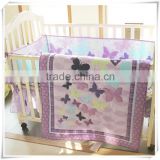 emboidery butterfly baby girls bedding set crib bedding set from professional manufacturer