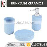 Fashion Design Blue Glazed Ceramic Bathroom Accessories Set thumbnail-1