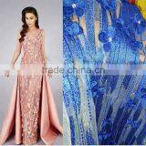 2016 Latest Design African French Lace Fabric Tulle Lace High Quality 5 Yards on Sale for Garment thumbnail-4