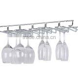 Top Home Bar Glasses Storage Hanging Wine Glass Rack Chrome thumbnail-1