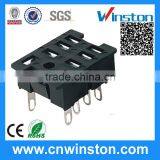 PT-08 General Miniature Black Color 300V 10A 8 Pins Square Type Electro-magnetic Industrial Power Relay Socket With CE