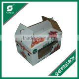 CUSTOMIZED MADE SHIPPING BOX WITH HANDLE FOR STRAWBERRY CORRUGATED BOX FOR GRAPES PACKING WITH PVC WINDOW thumbnail-1