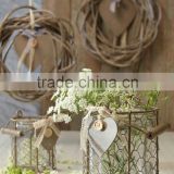 Decorative wire mesh basket candle holder