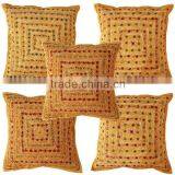 Rajasthani Mirror Work Cotton Designer Home Decorative Cushion cover throw pillow Cover