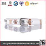 Fashion Design Female Flower Buttonhole Canvas Belt thumbnail-2