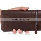 New Brand Leather Purse ID Credit Card Holder Bifold Zipper Long Mens Wallet thumbnail-4