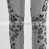 F5W31069 Women Flower Print Two Front Zippers Leggings thumbnail-5
