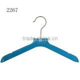 Mini Blue Custom Brand Plastic Baby Wear Hangers With Notches