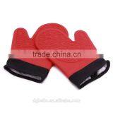 Best Kitchen Red Oven Mitts Non Slip Silicone Pot Holder With Cotton thumbnail-3