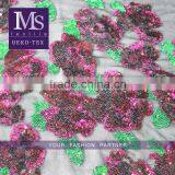 Wholesale Latest 3d Flower Sequin Net Fabric, Lovely Flower Sequin Net Fabric Making Dress thumbnail-1