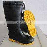 Black Warm Winter PVC Rain Boots With Steel Toe for Farming and Industry thumbnail-1