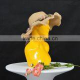 Fashion Fiberglass Yellow Female Mannequin Head For Scarf Display thumbnail-3