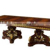 Well Decorative American Style Solid Wood Carving Rectangular Dining Table thumbnail-1