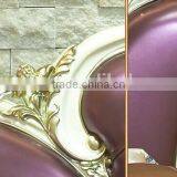 European Style King Size Bed, Elegant Purple Wood Carving Bed, Royal Bedroom Furniture Set (BF01-ML027) thumbnail-4