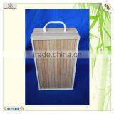 Double Bottles Packaging Unfinished Decorative Bamboo Wooden Wine Boxes thumbnail-1