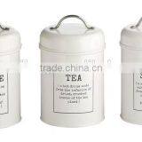 New Customized Pattern Kitchen Metal Caddy Tea Sugar Coffee Canister Jar With Bamboo Lid thumbnail-6