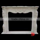 Elegant White Marble Fireplace Mantel thumbnail-1