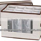 CANVAS FOLDING STEMWARE FLUTE CHEST W/HANDLE thumbnail-1