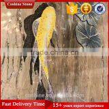 Yellow Fish in the Middle Reaches of the Water Marble Stone Mosaic thumbnail-3