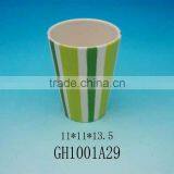 GREEN CERAMIC FLOWER POT