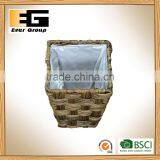 Brown Rattan Rectangle Woven Plastic Basket thumbnail-2