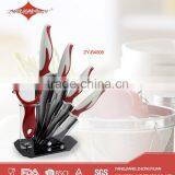 5 Pcs Set of Ceramic Kitchen Knives Set With Acrylic Knife Block and Peeler thumbnail-1