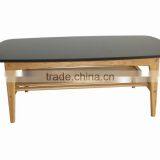 OAK Wood Oval Coffee Table With DARK Top thumbnail-2
