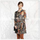 Customized 2014 Top Quality New Design Digital Printing 100% Wool Dresses thumbnail-1